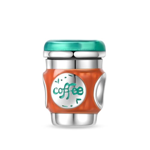 LMLMECREA Sommer Charms Anhänger - 925 Sterling Silber Kaffeetasse Bead Charm für Europäische Armbänder & Ketten | Schmuckgeschenk für Damen von LMLMECREA