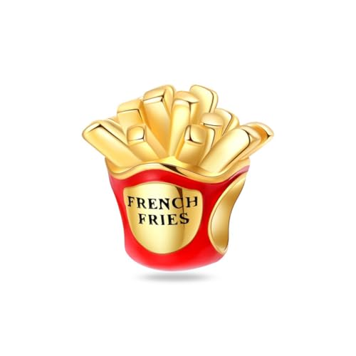 LMLMECREA Gold Charms Anhänger - 925 Sterling Silber Kartoffelchips Bead Charm für Europäische Armbänder & Ketten | Schmuckgeschenk für Damen von LMLMECREA