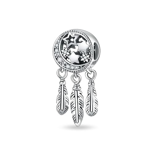 LMLMECREA Mondstern Charms Anhänger - 925 Sterling Silber Traumfänger Charm für Europäische Armbänder & Ketten | Schmuckgeschenk für Damen von LMLMECREA
