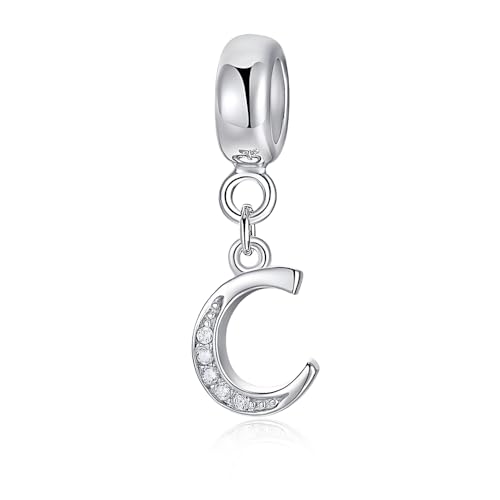 LMLMECREA Damen Initial Charms Anhänger Buchstabe C mit Perlen | 925 Sterling Silber | Passend für Europäische Armbänder & Halsketten LMLMECREA Damen Initial Charms Anhänger Buchstabe C mit Perlen | 925 Sterling Silber | Passend für Europäische Armbänder & Halsketten von LMLMECREA