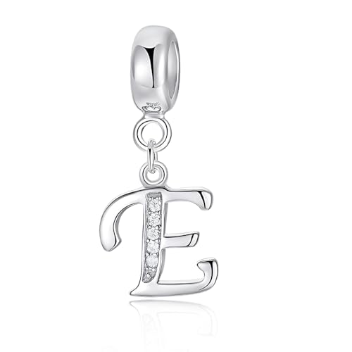 LMLMECREA 925 Sterling Silber Initialen Charms Anhänger - Buchstaben E Charm für Europäische Armbänder & Halsketten - Schmuckgeschenk für Damen von LMLMECREA