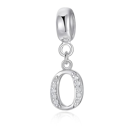 LMLMECREA 925 Sterling Silber Initialen Charms Anhänger - Buchstaben O Charm für Europäische Armbänder & Halsketten - Schmuckgeschenk für Damen von LMLMECREA