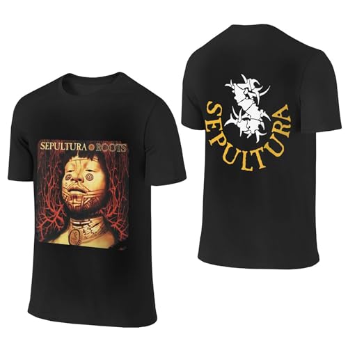 LMLXYZ Sepultura Logo Roots Tshirt Metal Band Herren Baumwolle T-Shirt Sommer Kurzarm Neuheit Lässig T Shirt Für Männer Rundhals Fans Merch Tops LMLXYZ Sepultura Logo Roots Tshirt Metal Band Herren Baumwolle T-Shirt Sommer Kurzarm Neuheit Lässig T Shirt Für Männer Rundhals Fans Merch Tops von LMLXYZ