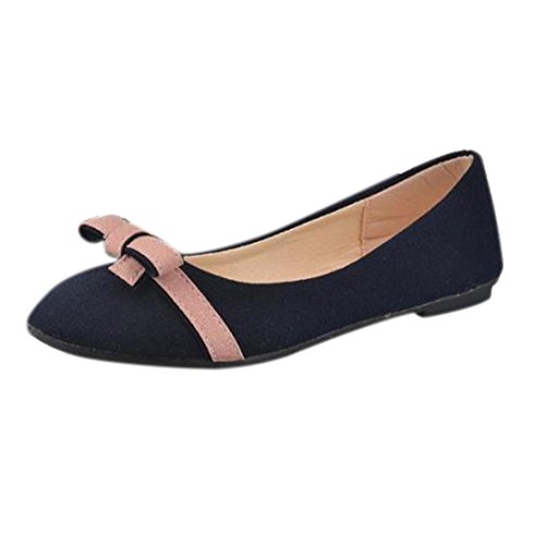 Klassische Brautschuhe Damen Ballerinas Schuhe Geschlossene Elegante Slippers Stoffschuhe Spitze Schuhspitze Abendschuhe Slipper Party Schuhe Geschlossene Tanzschuhe LMMVP (38EU, Blau) von LMMVP-Schuhe Damen