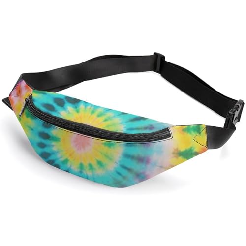 Bauchtasche für Damen und Herren, Gürteltasche, Batikfärbung, Hüfttasche mit verstellbarem Riemen, Batik, 36*15cm, Art déco von LMNGH