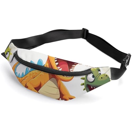Bauchtasche für Damen und Herren, Gürteltasche, Bauchtasche mit Pinguin mit Blumen, Hüfttasche mit verstellbarem Riemen, Cartoon-Dinosaurier-Bilder., 36*15cm, Art déco Bauchtasche für Damen und Herren, Gürteltasche, Bauchtasche mit Pinguin mit Blumen, Hüfttasche mit verstellbarem Riemen, Cartoon-Dinosaurier-Bilder., 36*15cm, Art déco von LMNGH