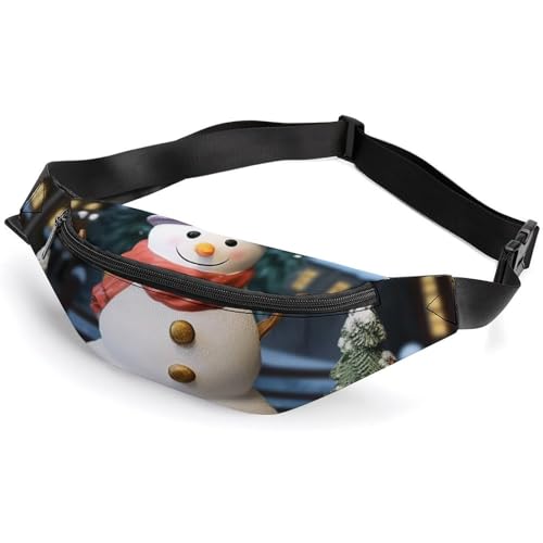 Bauchtasche für Damen und Herren, Gürteltasche, Gürteltasche, Vogelfamilie, Hüfttasche mit verstellbarem Riemen, Weihnachts-Schneemann, 36*15cm, Art déco von LMNGH