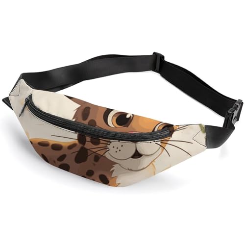 Bauchtasche für Damen und Herren, Gürteltasche, amerikanische Spanien-Flagge, Hüfttasche mit verstellbarem Riemen, Niedlicher Baby-Tiger, 36*15cm, Art déco von LMNGH