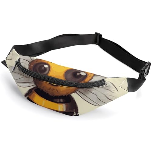 Bauchtasche für Damen und Herren, Gürteltasche, handgezeichneter Tiger, Hüfttasche mit verstellbarem Riemen, niedliches Tier, 36*15cm, Art déco von LMNGH