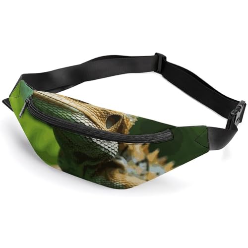 Bauchtasche für Damen und Herren, Gürteltasche, lustige Kaninchen, Hüfttasche mit verstellbarem Riemen, Tier-Eidechse, 36*15cm, Art déco von LMNGH
