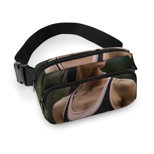 Bauchtaschen für Damen und Herren, Gürteltasche, Fisch- und Blumenmotiv, wasserdichte Hüfttasche, Handytasche, Trainierende Frau, 20x13cm, Art déco von LMNGH