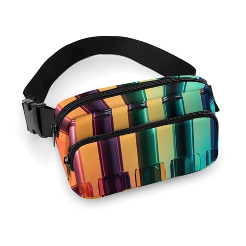 Bauchtaschen für Damen und Herren, Gürteltasche, Huhn-Aufdruck, wasserdichte Hüfttasche, Handytasche, Marker, 20x13cm, Art déco von LMNGH