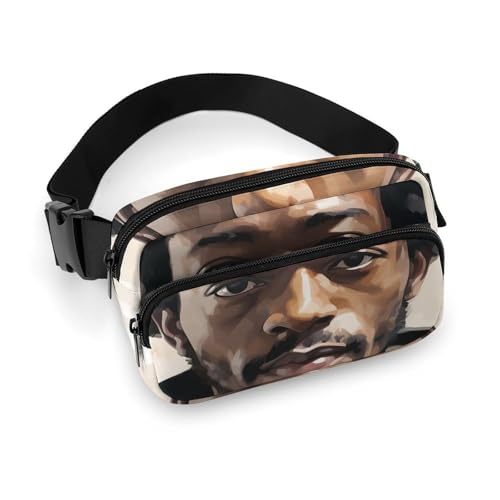Bauchtaschen für Damen und Herren, Gürteltasche, Hundekopf-Hüfttasche, wasserdichte Hüfttasche, Handytasche, Augenporträt, 20x13cm, Art déco von LMNGH