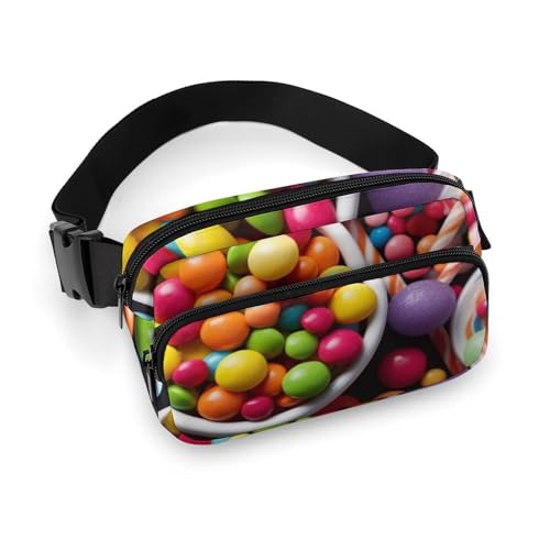 Bauchtaschen für Damen und Herren, Gürteltasche, Tiger, liegend auf Felsen, wasserdichte Hüfttasche, Handytasche, Farbe: Bonbonfarben, 20x13cm, Art déco von LMNGH