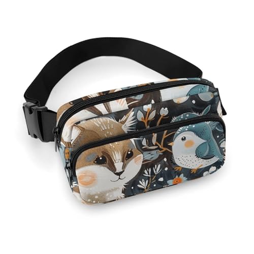 Bauchtaschen für Damen und Herren, Gürteltasche, eine Gruppe von Katzen, wasserdichte Hüfttasche, Handytasche, Tierkunst-Stil, 20x13cm, Art déco von LMNGH