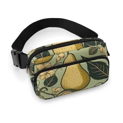 Bauchtaschen für Damen und Herren, Gürteltasche, verschiedene Pilze, wasserdicht, Hüfttasche, Handytasche, Fruchtbirnenmuster, 20x13cm, Art déco von LMNGH