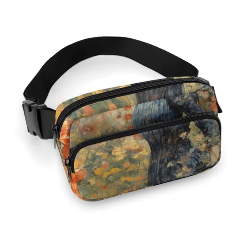 Bauchtaschen für Damen und Herren, wunderschöne weiße Katzen-Hüfttasche, wasserdichte Hüfttasche, Handytasche, Frühsommergarten, 20x13cm, Art déco von LMNGH