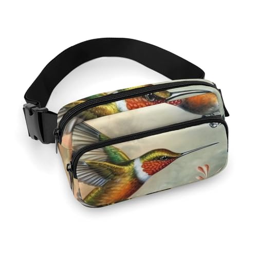 Gürteltasche für Damen und Herren, schöne Kolibris, Hüfttasche, wasserdicht, Hüfttasche, Handytasche, Schöne Kolibri, 20x13cm, Art déco von LMNGH