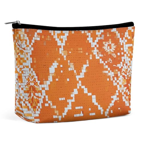 Make-up-Tasche, Reise-Kosmetiktasche, tragbar, Vintage-Stil, Blumenmuster, Kulturbeutel, große Kapazität, Reißverschluss, Make-up-Organizer, wasserdicht, Kulturbeutel für Damen und Herren, Dreieckige von LMNGH