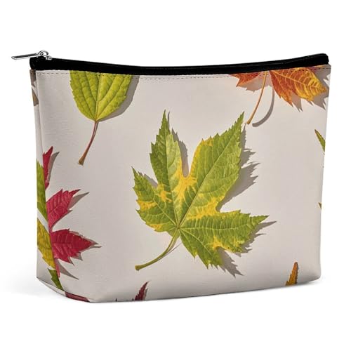Make-up-Tasche, Reise-Kosmetiktasche, tragbar, herzförmiger Baum, Kulturbeutel, große Kapazität, Reißverschluss, Make-up-Organizer, wasserdicht, Kulturbeutel für Damen und Herren, Blättermuster, von LMNGH