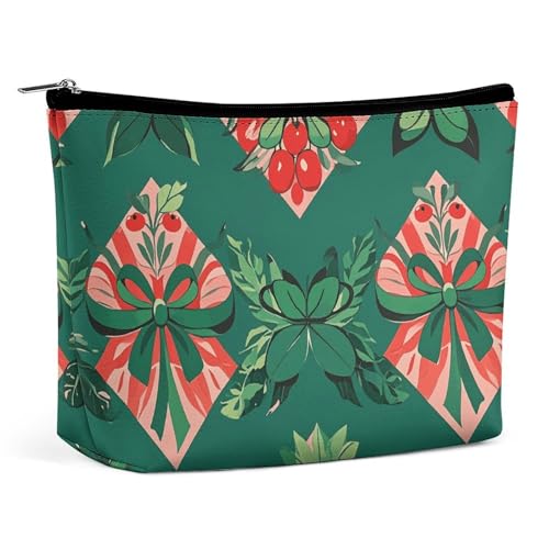 Make-up-Tasche, Reise-Kosmetiktasche, tragbar, herzförmiger Baum, Kulturbeutel, große Kapazität, Reißverschluss, Make-up-Organizer, wasserdicht, Kulturbeutel für Damen und Herren, Stechpalmenmuster, von LMNGH