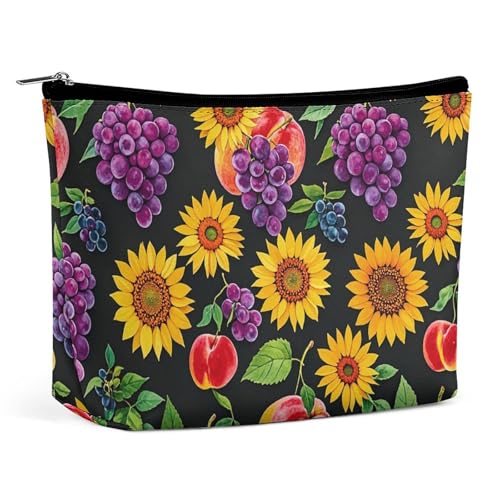 Make-up-Tasche, Reise-Kosmetiktasche, tragbar, herzförmiger Baum, Kulturbeutel, große Kapazität, Reißverschluss, Make-up-Organizer, wasserdicht, Kulturbeutel für Damen und Herren, Viele Früchte, von LMNGH