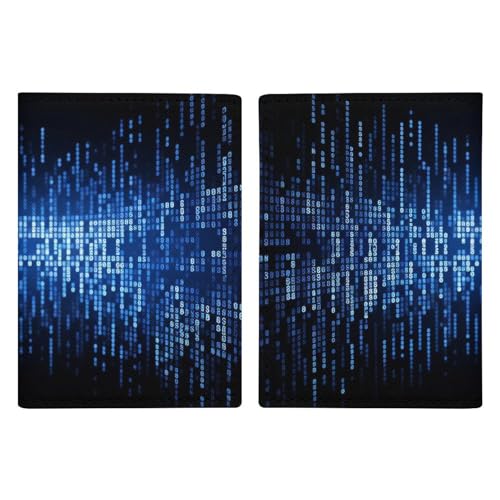 The Blue Binary Reisepasshülle aus Leder, handgefertigt, mit Karten- und Ticketschlitz, einfacher Zugriff, Reisepasshülle, Reisepasshülle für Damen und Herren, Stil, 20,3 x 13,8 cm, Stil:, 20.3x13.8cm von LMNGH