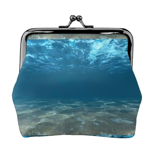 Blue Ocean Sea Wavy Seascape Printing Small Travel Kit Wallet Compact Pouch For Camping Adventures And Fishing Trips, Schwarz, Einheitsgröße, Art Deco von LMNUDS