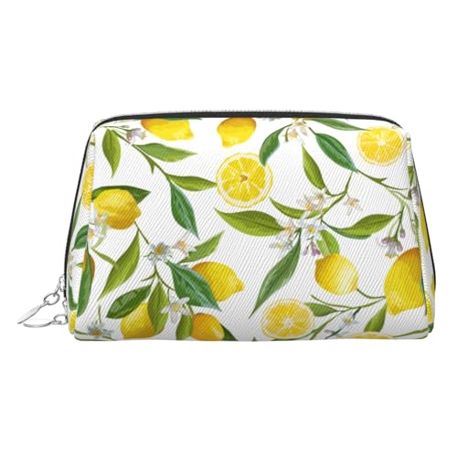 Fresh Tropical Lemons Reise-Kosmetiktasche, kompakter Make-up-Organizer für Damen, Silber, Einheitsgröße von LMNUDS