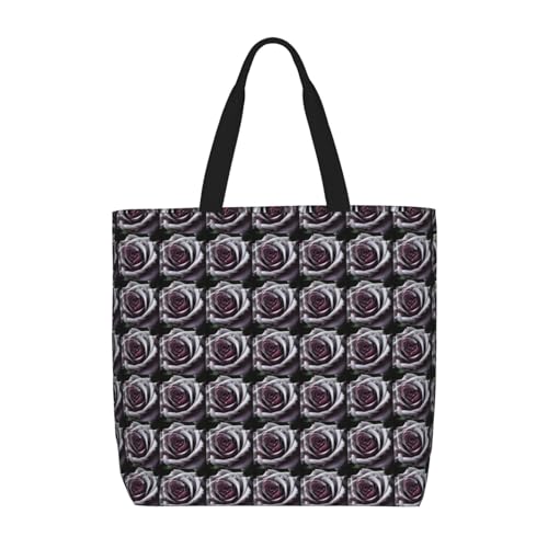 LMNUDS Gotische Rose Blume Tote Bag für Damen, leichte One-Shoulder-Tragetasche mit Innentasche, Umhängetasche, Handtasche, Schwarz, One Size von LMNUDS