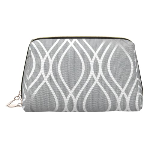 LMNUDS Kosmetiktasche mit geometrischen Figuren, silberfarben, kompakter Make-up-Organizer für Damen, Gold, Einheitsgröße von LMNUDS