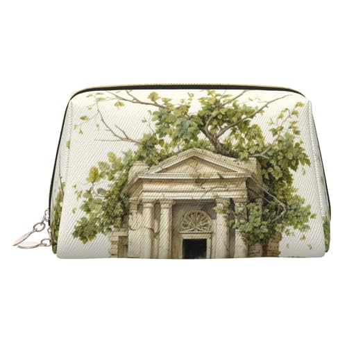 LMNUDS Kulturbeutel, antikes Gebäude mit römischem Olivenzweig und griechischem Reise-Ready, kompakter Make-up-Organizer für Damen, Gold, Einheitsgröße von LMNUDS
