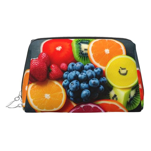 LMNUDS Kulturbeutel mit Frucht-Regenbogen-Motiv, kompakter Make-up-Organizer für Damen von LMNUDS