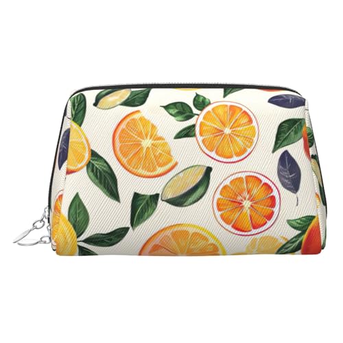 LMNUDS Kulturbeutel mit Zitrusfruchtmuster, kompakter Make-up-Organizer für Damen, silber, Einheitsgröße von LMNUDS