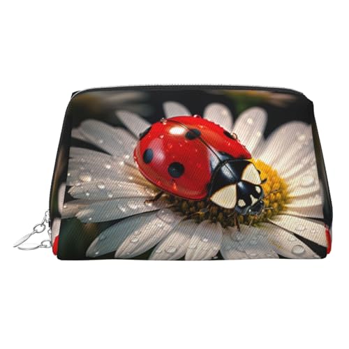 LMNUDS Ladybug Kulturbeutel mit Blumenmotiv, kompakter Make-up-Organizer für Damen von LMNUDS