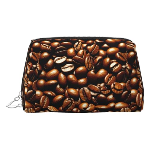 LMNUDS Lustiger Kulturbeutel mit gerösteten Kaffeebohnen, kompakter Make-up-Organizer für Damen, silber, Einheitsgröße von LMNUDS