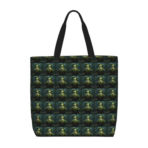 LMNUDS Peace Frog Tree Tragetasche für Damen, leichte One-Shoulder-Tragetasche mit Innentasche, Schultertasche, Handtasche, Schwarz, One Size von LMNUDS