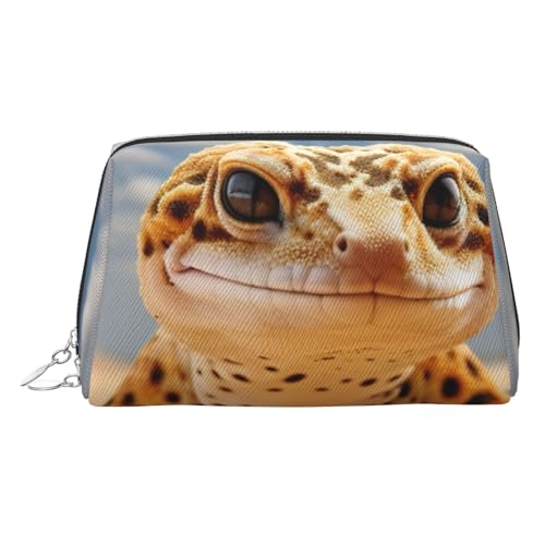 LMNUDS Sand Leopard Gecko Reise-Kulturbeutel, kompakter Make-up-Organizer für Damen, silber, Einheitsgröße von LMNUDS