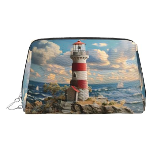 LMNUDS The Seaside Kulturbeutel mit Leuchtturm-Design, kompakter Make-up-Organizer für Damen von LMNUDS
