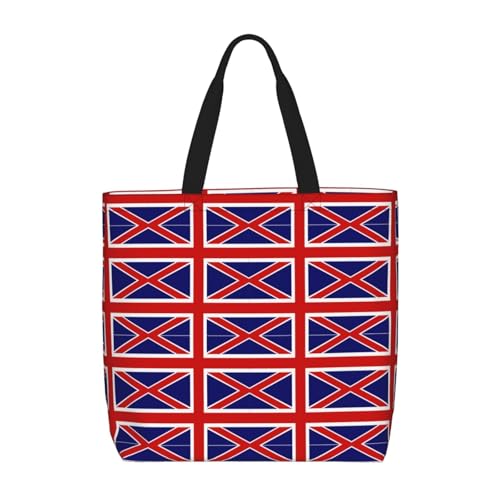 LMNUDS Tragetasche mit englischer Flagge, leichte One-Shoulder-Tragetasche mit Innentasche, Schultertasche, Handtasche, Schwarz, One Size von LMNUDS