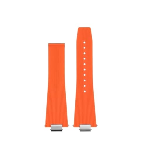 LMPVPDGADZ 12 mm Herren-Uhrenarmband, passend for Tissot PRX T137.407 T137.410 Super Player, modisches Gummi-Armband, Schnellverschluss-Silikon-Armband(Orange no buckle) von LMPVPDGADZ