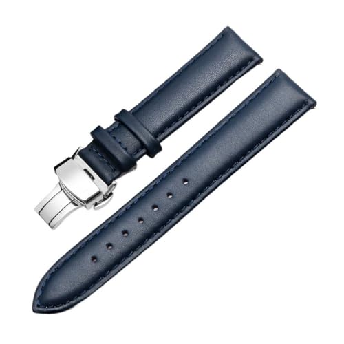LMPVPDGADZ 16mm18mm19mm20mm21mm22mm23mm SoftStrap Fit for Citizen/Fit for Rossini Quick Release Herren Damen Universal-Uhrenarmband(8802Dark bluesilver,20mm) von LMPVPDGADZ