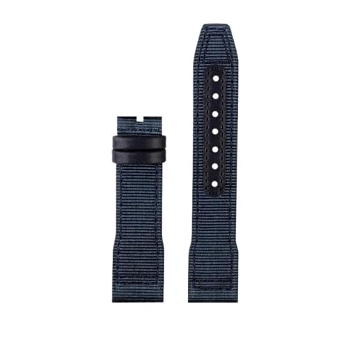 LMPVPDGADZ 20 21 22mm Blau Grün Armband Passend for IWC Nylon Leder Armband Big Pilot Little Prince Mark 18 Uhrenarmband(Blue no buckle,21mm) von LMPVPDGADZ