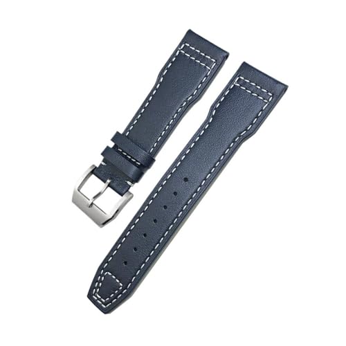LMPVPDGADZ 20mm 21mm 22mm Lederarmband passend for IWC Big Pilot's Watch Pilot Spitfire passend for Princekin Mark Uhrenarmband(Blue white,21mm) von LMPVPDGADZ