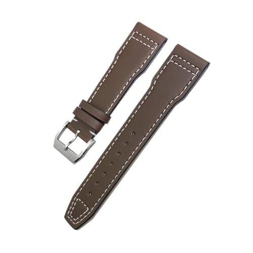 LMPVPDGADZ 20mm 21mm 22mm Lederarmband passend for IWC Big Pilot's Watch Pilot Spitfire passend for Princekin Mark Uhrenarmband(Brown white,22mm) von LMPVPDGADZ