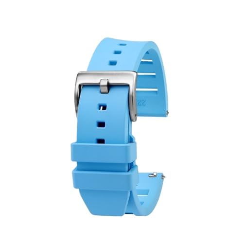 LMPVPDGADZ 20mm 22mm Gummi-Fluor-Uhrenarmband passend for Huawei passend for Mido passend for Steuermann Navigator passend for Seiko Canned Series Gummiarmband(Sky Blue sk,22mm) von LMPVPDGADZ