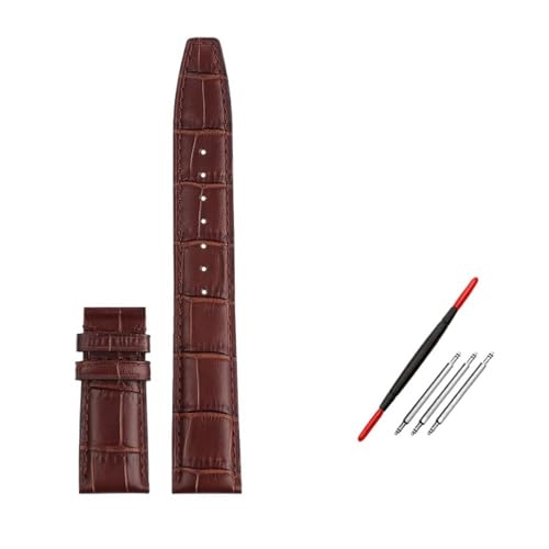 LMPVPDGADZ 20mm 22mm gebogenes Ende Kalbsleder Uhrenarmband Armband passend for IWC passend for Portugal 7 passend for Betafeno Armband schwarz blau mit Werkzeug(04 brown-no buckle,22mm) von LMPVPDGADZ