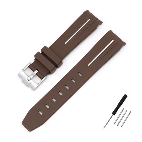 LMPVPDGADZ 20mm gebogenes Ende Gummi-Uhrenarmband passend for Omega Fit for Moonswatch Joint Constellation Armband Herren Sportuhrenarmband(BLACK WHITE) von LMPVPDGADZ