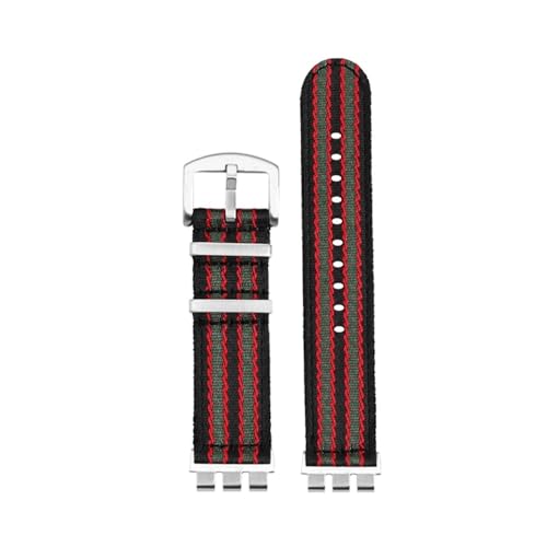 LMPVPDGADZ 21 mm Nylonarmband, passend for SWATCH YVS420 YVS454 YVS451 YVS400 YVB404 Serie, langlebiges Armband-Ersatzarmband(A16 silver) von LMPVPDGADZ