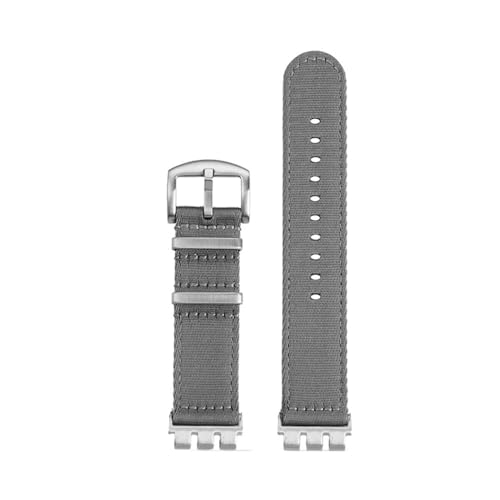 LMPVPDGADZ 21 mm Nylonarmband, passend for SWATCH YVS420 YVS454 YVS451 YVS400 YVB404 Serie, langlebiges Armband-Ersatzarmband(A4 silver) von LMPVPDGADZ